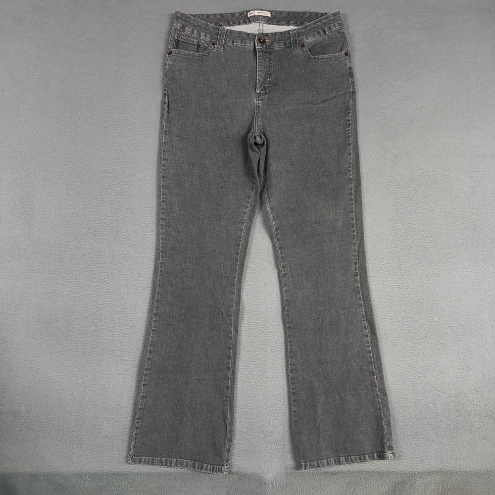 Lee Jeans Women 16 Long Gray Slender Secret Bootcut Embroidered Flap Pocket